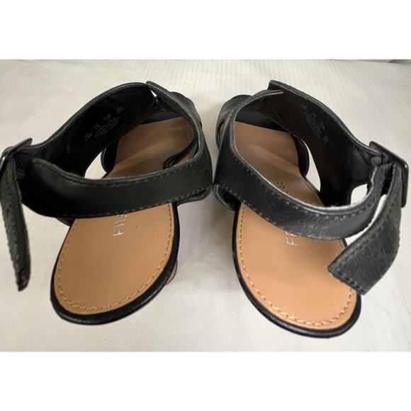 Franco Sarto Black Leather Peep Toe Cork Wedge Sandal Reg Size 6.5 - Picture 2 of 8